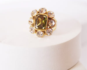 Bague vintage pierre verte