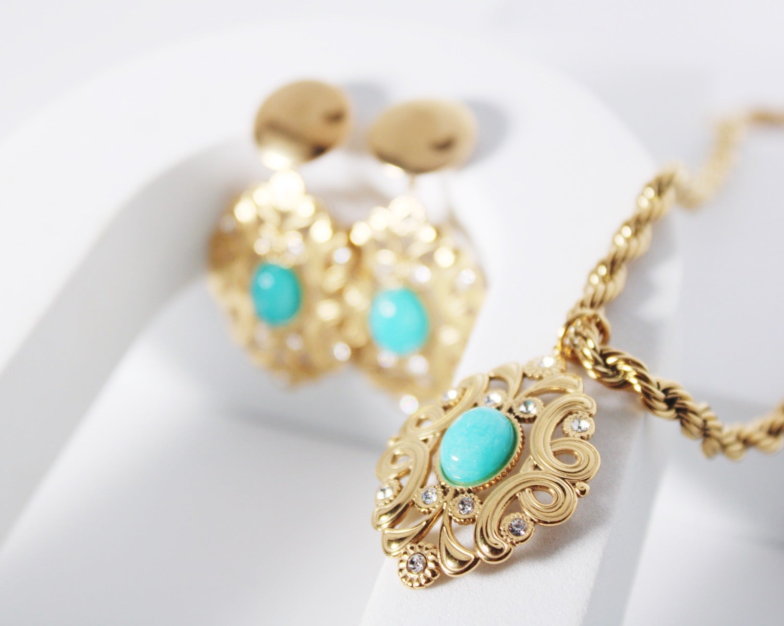 Parure perle verte