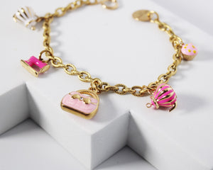 Bracelet bibelots rosa